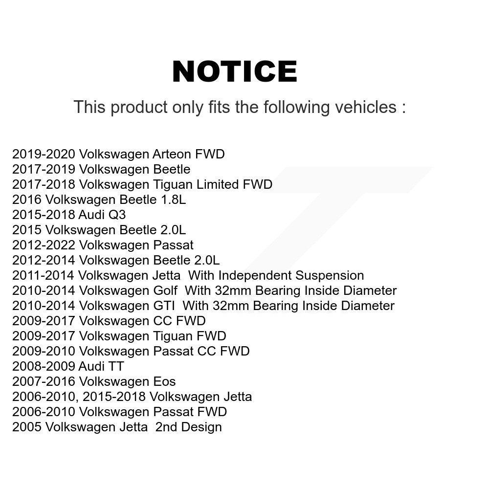 Paire d'assemblage de moyeu de roulement de roue arrière, pour Volkswagen Jetta Tiguan Passat Golf Q3