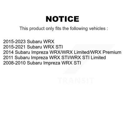 Paire d'ensemble roulement et moyeu de roue arrière pour Subaru Impreza WRX STI K70-100712