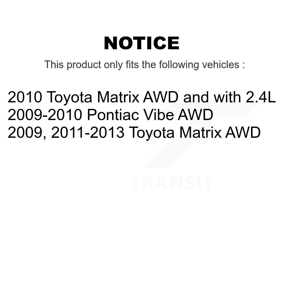 Paire d'assemblage de roulement et de moyeu de roue arrière, pour Toyota Matrix Pontiac Vibe