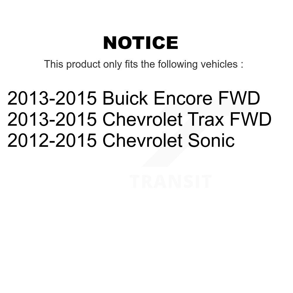Paire d'assemblage de roulement de roue arrière et de moyeu pour Chevrolet Sonic Trax Buick Encore
