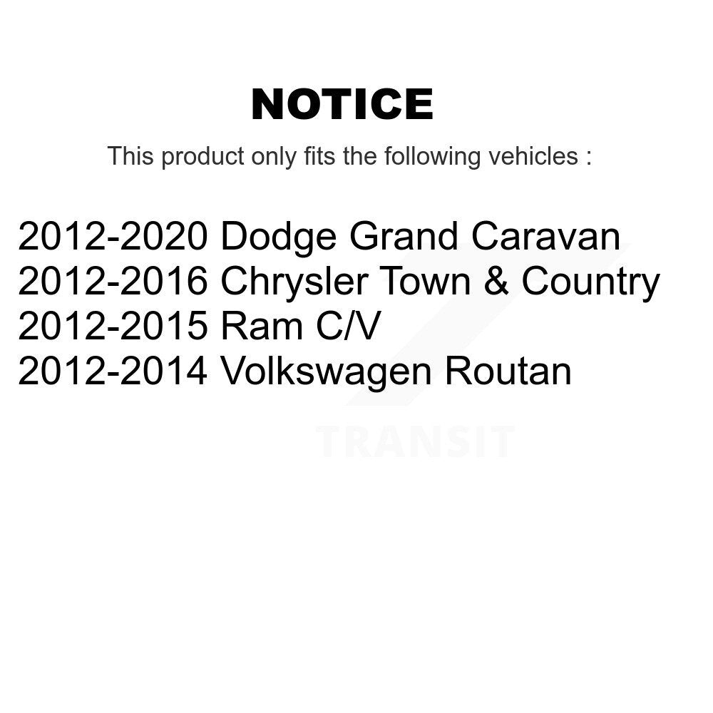 Paire d'assemblage de moyeu de roulement de roue arrière, pour Dodge Grand Caravan Chrysler Town & Ra
