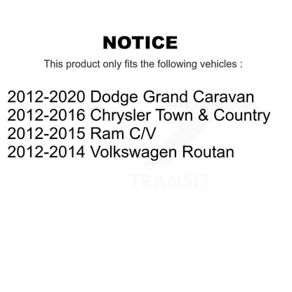 Paire d'assemblage de moyeu de roulement de roue arrière, pour Dodge Grand Caravan Chrysler Town & Ra