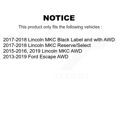 Paire d'assemblage de roulement de roue arrière et de moyeu pour Ford Escape Lincoln MKC K70-100751
