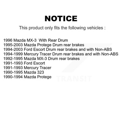 Paire d'assemblage de roulement et de moyeu de roue arrière, pour Mazda Protege Ford Escort MX-3 323
