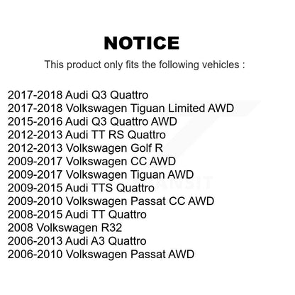 Paire d'assemblage de moyeu de roulement de roue arrière, pour Volkswagen Tiguan Audi Q3 Quattro CC A