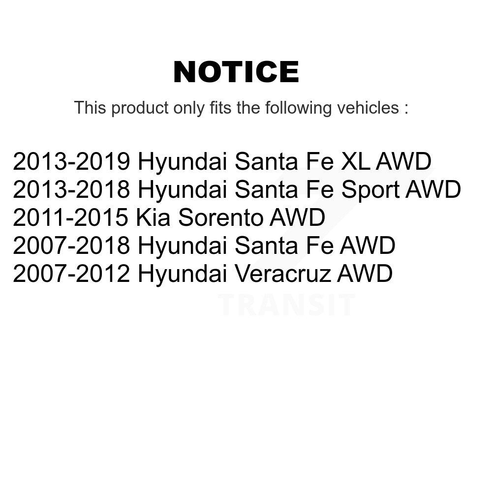 Paire d'assemblage de roulement et moyeu de roue arrière, pour Hyundai Santa Fe Sport Kia Sorento X