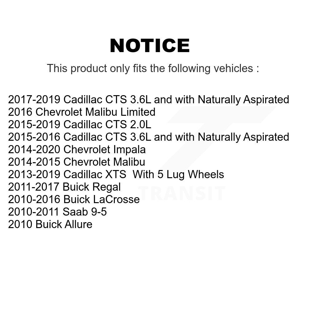 Paire d'assemblage de moyeu de roulement de roue arrière, pour Chevrolet Buick Malibu Impala LaCrosse