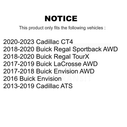 Paire d'assemblage de roulement et moyeu de roue arrière, pour Cadillac ATS Buick Envision LaCrosse