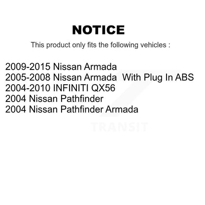 Paire d'assemblage de moyeu de roulement de roue arrière, pour Nissan Armada Pathfinder INFINITI QX56