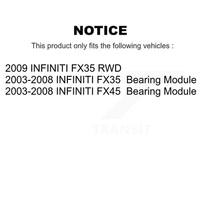Paire d'assemblage de roulement de roue arrière pour INFINITI FX35 FX45 K70-101028