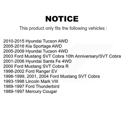 Paire de roulements de roue arrière, pour Hyundai Tucson Kia Sportage Ford Mustang Ranger Fe