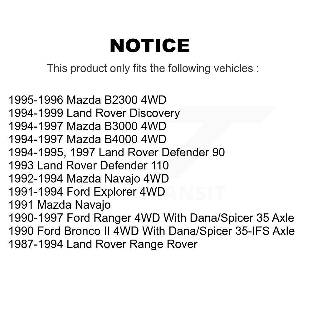 Paire de roulements de roue extérieure avant, pour Ford Ranger Mazda Explorer B4000 Land 9