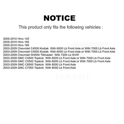 Paire de roulements de roue extérieurs avant, pour GMC W4500 Forward Hino Chevrolet 145 16
