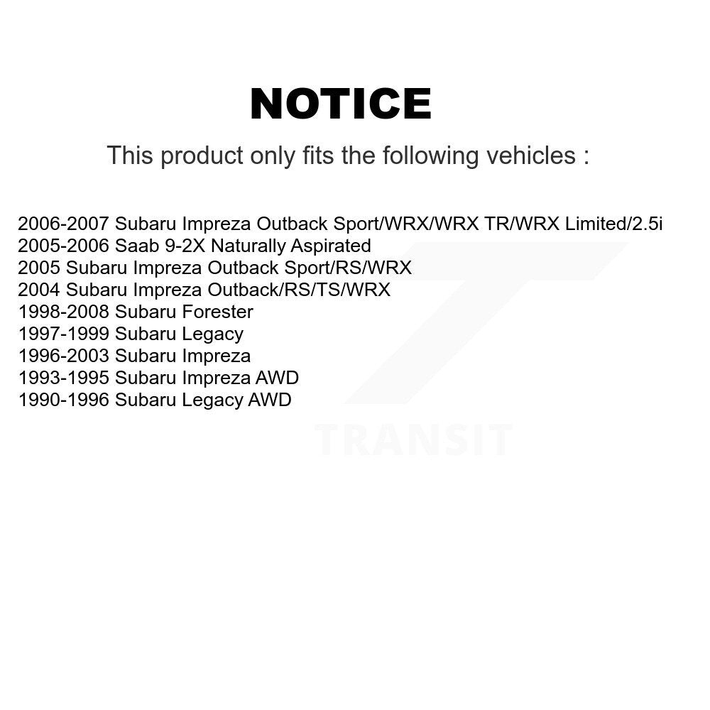 Paire de roulements de roue intérieure arrière, pour Subaru Impreza Forester Legacy Saab 9-2X