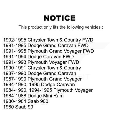 Paire de roulements de roue intérieure arrière, pour Dodge Plymouth caravane Voyager Grand Min