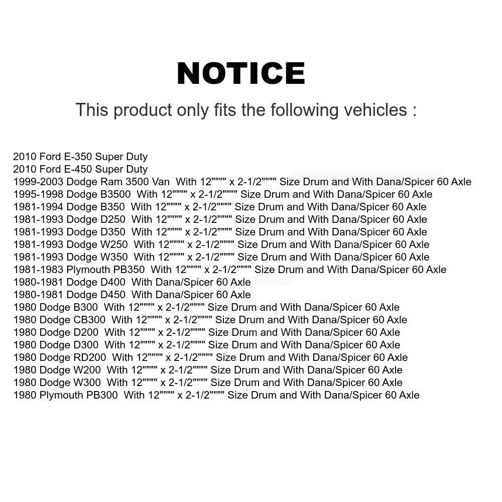 Paire de roulements de roue intérieure arrière, pour Dodge W250 D250 Ford E-350 Super Duty Ra