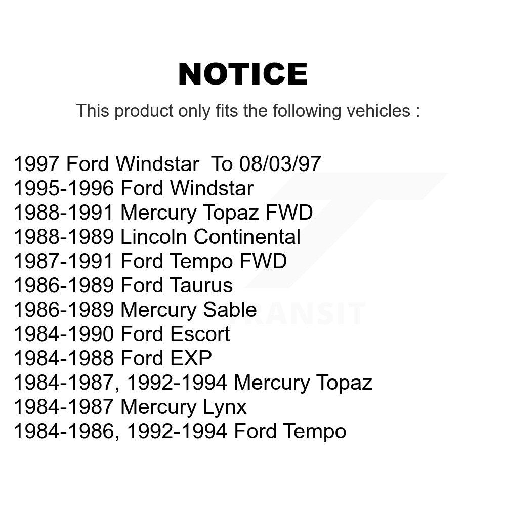 Paire de roulements de roue extérieure arrière, pour Ford Tempo Mercury Topaz Windstar Taurus