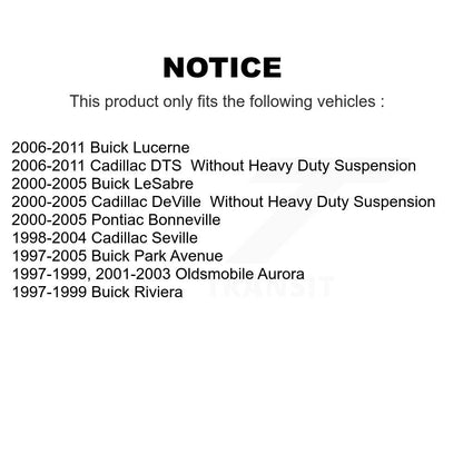 Kit d'assemblage de moyeu de roulement de roue avant et arrière, pour Buick Lucerne Cadillac LeSabre DT