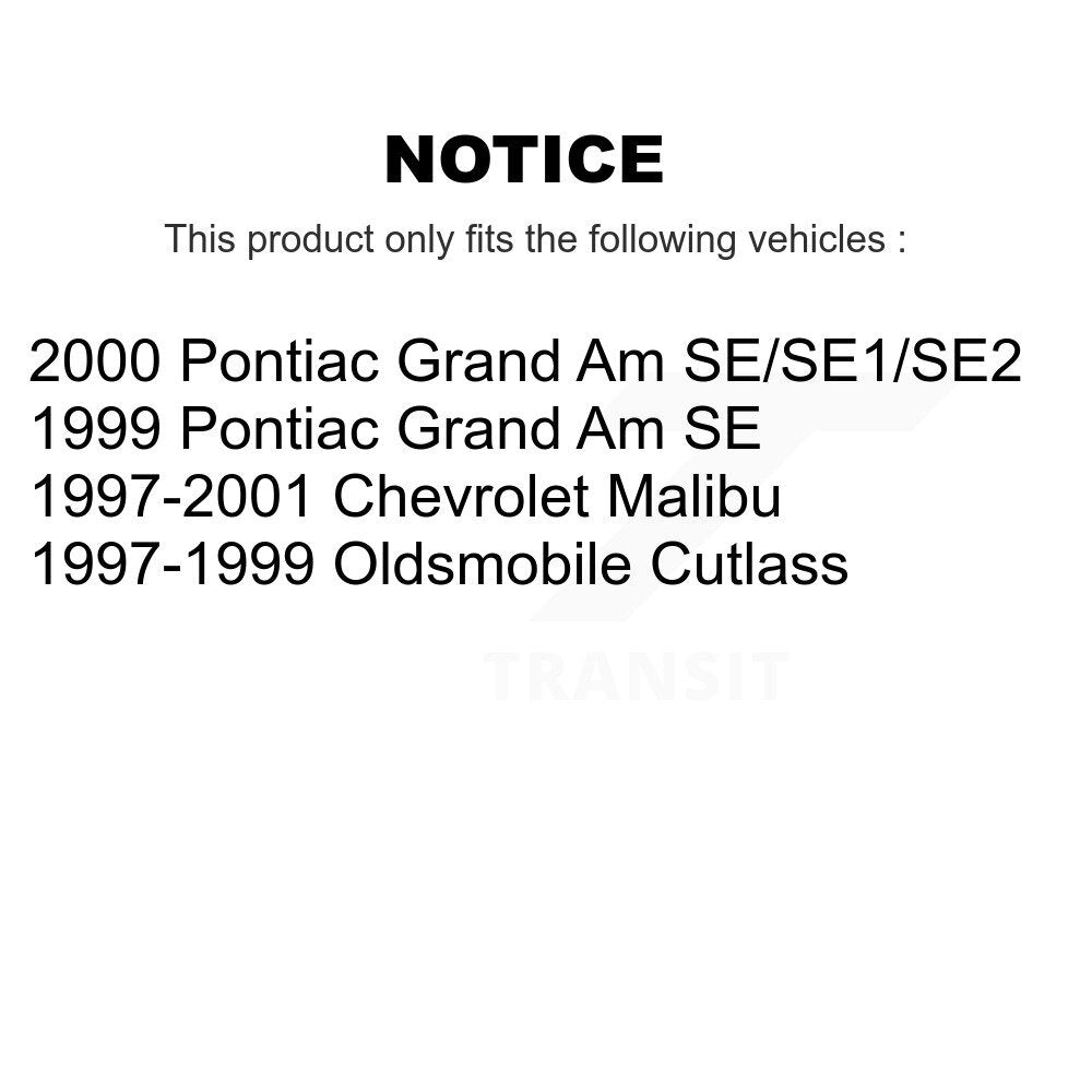 Kit d'assemblage de moyeu de roulement de roue avant et arrière, pour Chevrolet Malibu Pontiac Grand Am