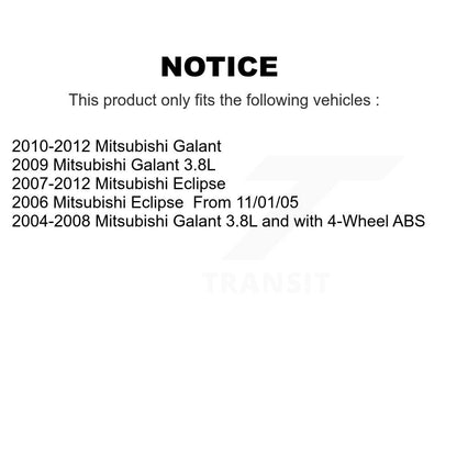 Kit d'assemblage de roulement et moyeu de roue avant et arrière, pour Mitsubishi Eclipse Galant