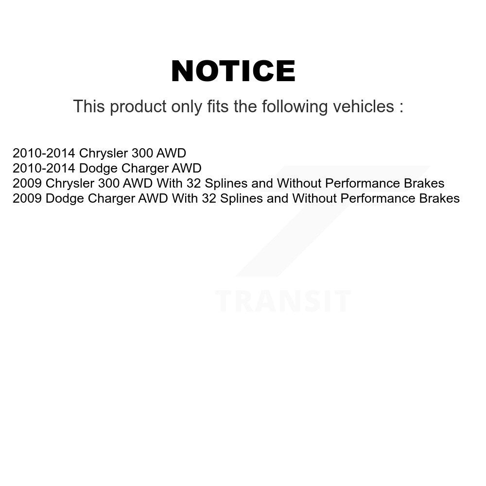 Kit d'assemblage de roulement et moyeu de roue avant et arrière, pour Chrysler 300 Dodge Charger AWD