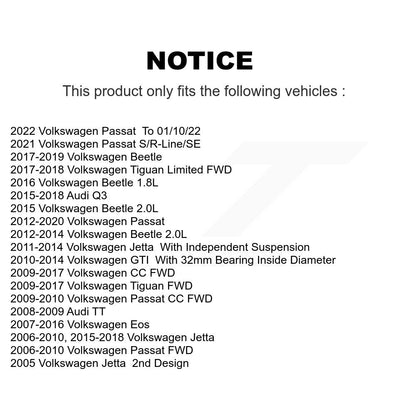 Kit d'assemblage de moyeu de roulement de roue avant et arrière, pour Volkswagen Jetta Tiguan Passat Q3