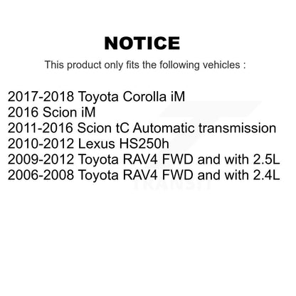 Kit d'assemblage de roulement et moyeu de roue avant et arrière, pour Toyota RAV4 Scion Corolla iM tC