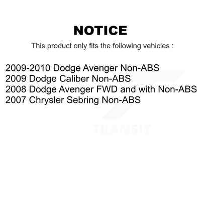 Kit d'assemblage de roulement et moyeu de roue avant et arrière, pour Dodge Avenger Caliber Chrysler