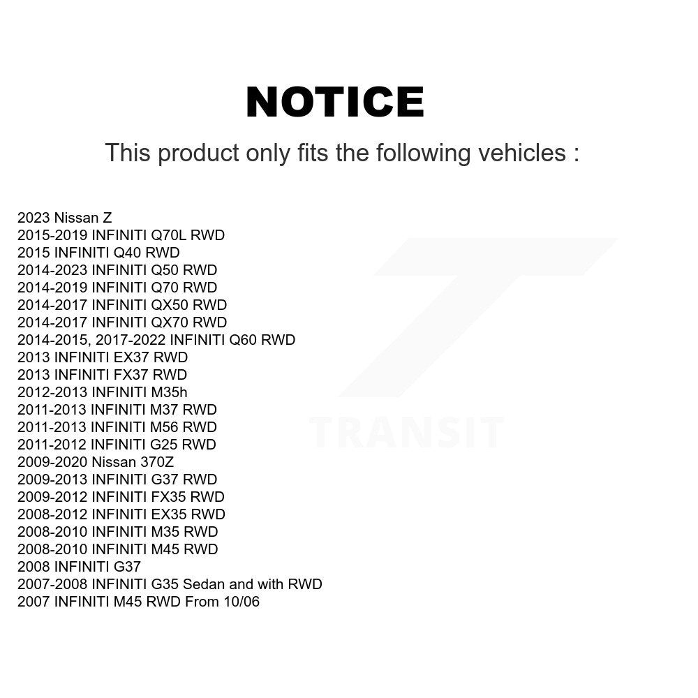 Kit d'assemblage de moyeu de roulement de roue avant et arrière, pour INFINITI Q50 G37 QX50 EX35 Nissan