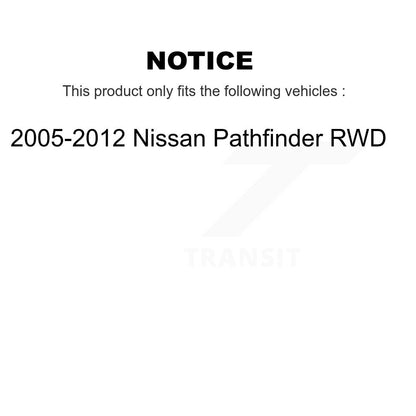 Kit d'assemblage de roulement et moyeu de roue avant et arrière, pour Nissan Pathfinder RWD 2005 – 2012
