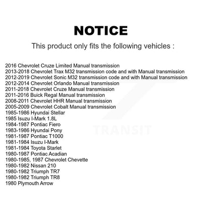 Paire de roulements de roue intérieure avant, pour Chevrolet Cruze Trax Sonic Cobalt Buick