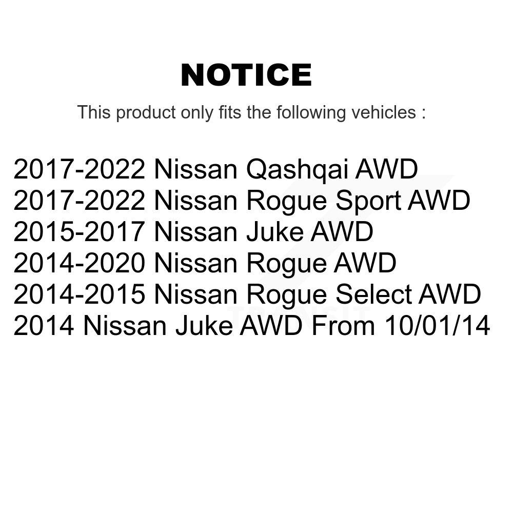 Paire d'assemblage de moyeu de roulement de roue arrière, pour Nissan Rogue Sport Qashqai Juke Select