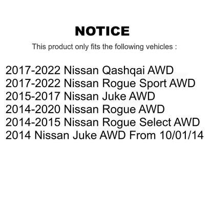 Paire d'assemblage de moyeu de roulement de roue arrière, pour Nissan Rogue Sport Qashqai Juke Select