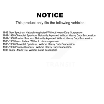 Paire de roulements de roue intérieure avant, pour Isuzu i-mark Pontiac Sunburst Spectrum Geo