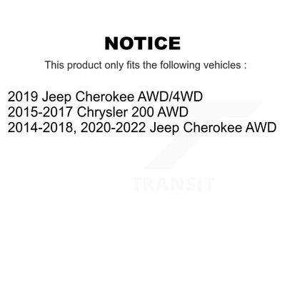 Paire d'assemblage de roulement et de moyeu de roue arrière pour Jeep Cherokee Chrysler 200