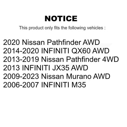 Paire d'assemblage de moyeu de roulement de roue arrière, pour Nissan Murano Pathfinder INFINITI QX60