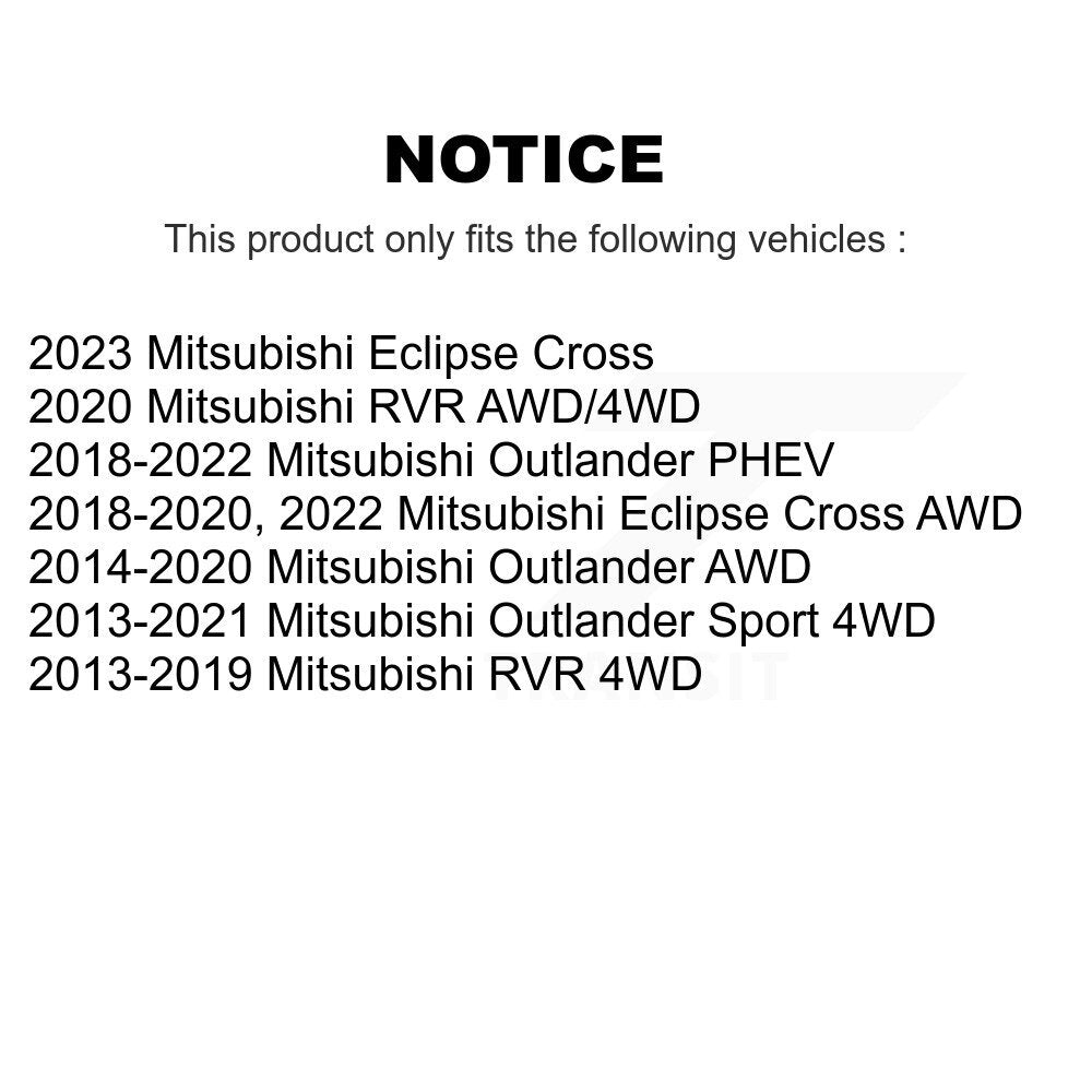 Paire d'assemblage de moyeu de roulement de roue arrière, pour Mitsubishi RVR Outlander Eclipse Cross