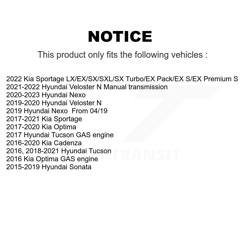 Paire d'assemblage de roulement et moyeu de roue avant, pour Hyundai Tucson Kia Sportage Sonata