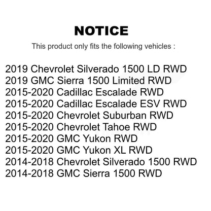 Paire d'assemblage de moyeu de roulement de roue avant, pour GMC Chevrolet Sierra 1500 Silverado X