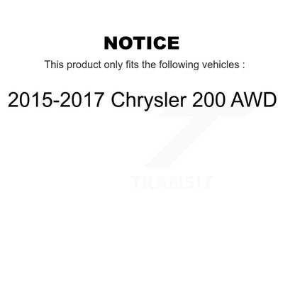 Kit d'assemblage de roulement et moyeu de roue avant et arrière pour Chrysler 200 AWD 2015 – 2017