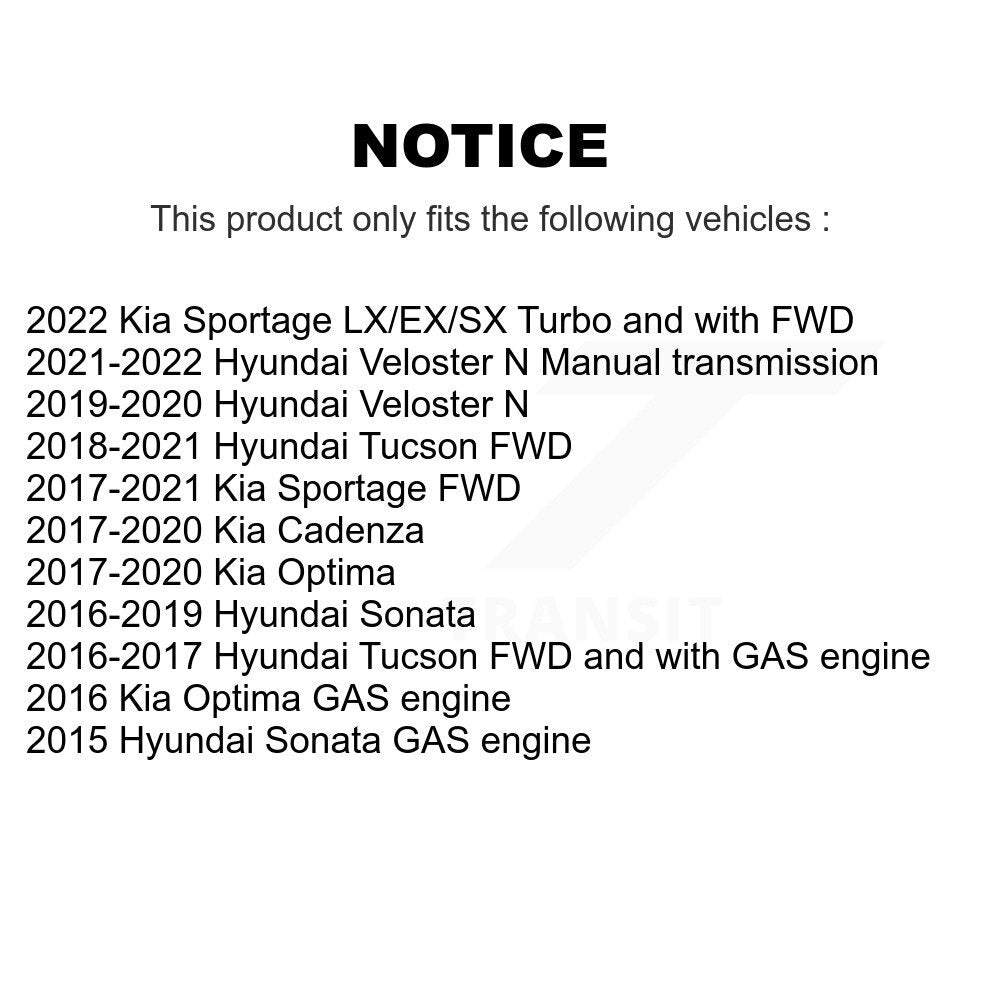 Kit d'assemblage de moyeu de roulement de roue avant et arrière, pour Hyundai Tucson Kia Sportage Sonat