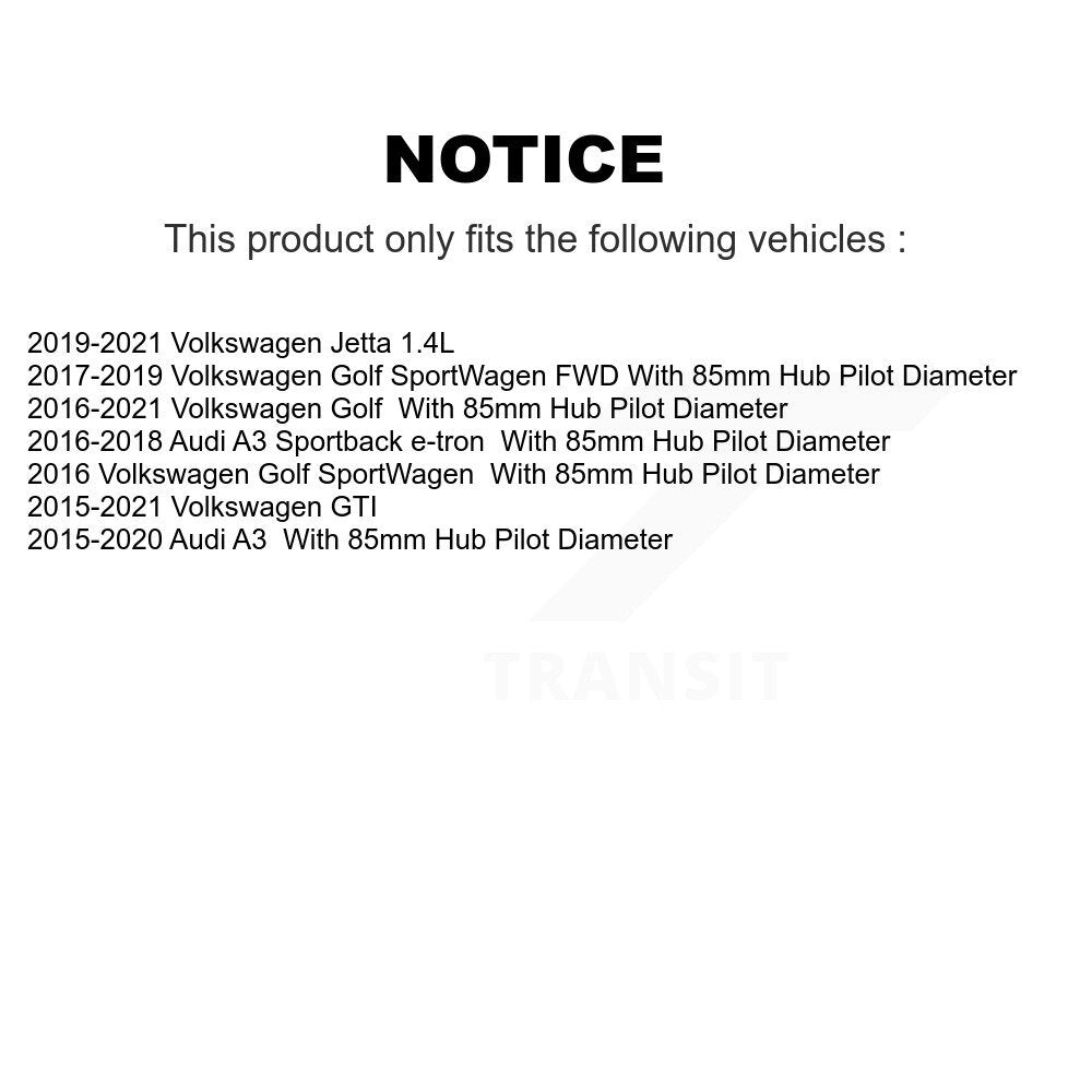 Kit d'assemblage de roulement et moyeu de roue avant et arrière, pour Volkswagen Jetta Golf SportWage