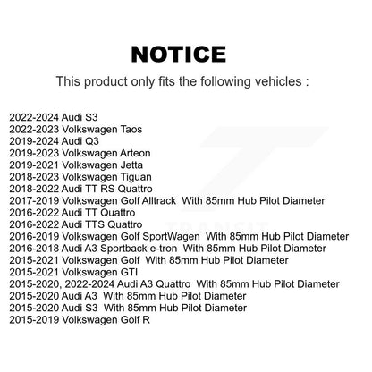Paire d'assemblage de moyeu de roulement de roue avant, pour Volkswagen Tiguan Golf Jetta Audi Q3