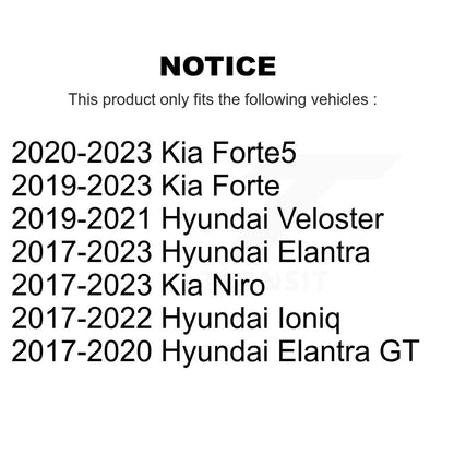 Paire d'assemblage de roulement et de moyeu de roue avant, pour Hyundai Elantra Kia Forte Ioniq G