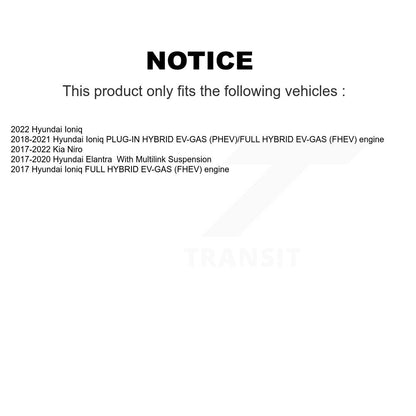 Paire d'assemblage de roulement et de moyeu de roue arrière, pour Hyundai Elantra Ioniq Kia Niro