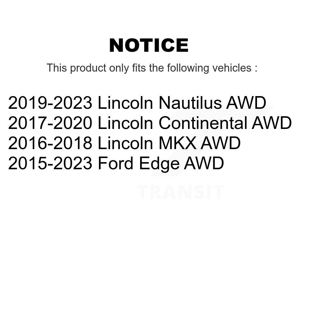 Paire d'assemblage de roulement de roue arrière et de moyeu pour Ford Edge Lincoln Nautilus MKX