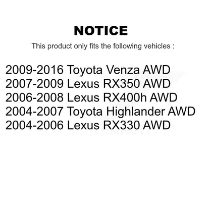 Kit d'assemblage de moyeu de roulement de roue avant et arrière, pour Toyota Venza Lexus RX350 RX330 AW