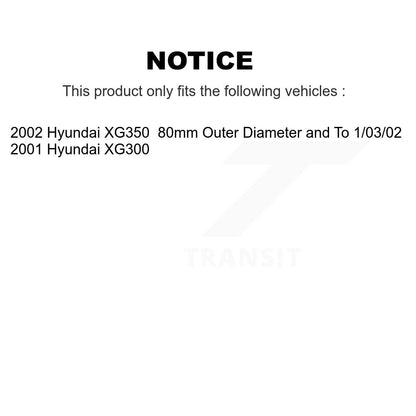 Kit d'assemblage de roulement et moyeu de roue avant et arrière, pour Hyundai XG350 XG300 K70-10160