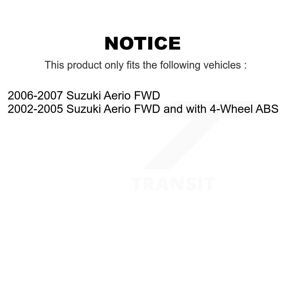 Kit d'assemblage de roulement et moyeu de roue avant et arrière pour Suzuki Aerio K70-101614