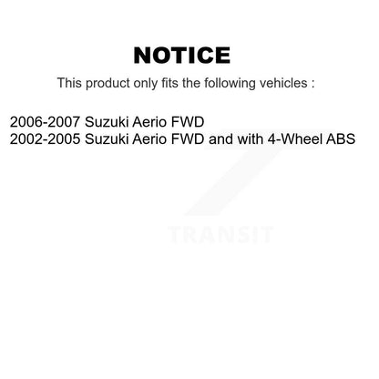 Kit d'assemblage de roulement et moyeu de roue avant et arrière pour Suzuki Aerio K70-101614